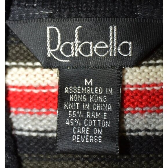 Rafaella Ladies M Zip Up Christmas Sweater Vest Snowflakes Winter Black & Red - Picture 10 of 11